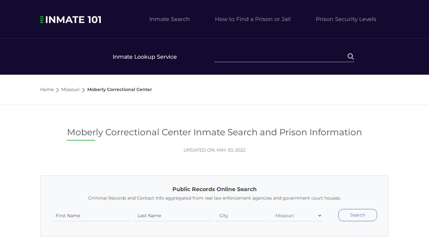 Moberly Correctional Center Inmate Search, Visitation, Phone no ...